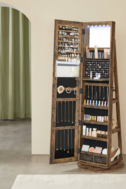 Espejo Joyero 360° con Luz LED